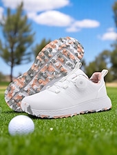 preiswerte Damen Golfschuhe-graue, wasserdichte Golfschuhe für Damen mit Drehverschluss – bequeme, rutschfeste Sportschuhe für das Training im Freien, Turniere oder Regentage