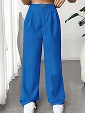 economico gamba larga e vita alta-Per donna Gamba larga Pantaloni Eleganti Pantaloni Elegante Lunghezza intera Naturale Semplice Tasca Comodo All&#039;aperto Confortevole All&#039;aperto Ferie Weekend Verde mela Vinaccia Verde translucido