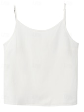 halpa Puserot &amp;amp; Paidat-Naisten Pellava paita Pusero Camisole Tank Top Tavallinen Vapaa-aika Hihaton Tiukka pyöreä kaula-aukko Tavalliset topit Päivittäin Pyhäpäivä Avoin selkä Musta Valkoinen Purppura Kesä