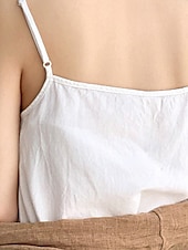 halpa Puserot &amp;amp; Paidat-Naisten Pellava paita Pusero Camisole Tank Top Tavallinen Vapaa-aika Hihaton Tiukka pyöreä kaula-aukko Tavalliset topit Päivittäin Pyhäpäivä Avoin selkä Musta Valkoinen Purppura Kesä
