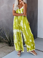 economico tute casual-Per donna Normale Tuta Streetwear Tinta a nodi Senza Maniche Scollo a V Tasca Streetwear Quotidiano Vestibilità regolare Giallo Rosa Rosso Estate