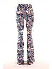 ieftine picior lat și talie înaltă-Pentru femei Pantaloni Casual Boho Lungime totală Natural Floare Imprimare Confortabil Exterior Comfortabil În aer liber Vacanță Magenta Galben Auriu Bleumarin Negru Vară Fit regulat