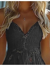 cheap Boho Dress-Women&#039;s Mini Dress Casual Dress Summer Dress Slip Dress Boho Dress Vintage Vacation Daily Going out Regular Fit Floral Sleeveless Straps Black White Summer