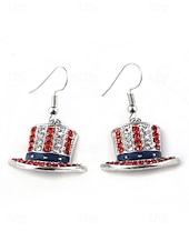 cheap Women&#039;s Earring-Women&#039;s Patriotic American Flag Earrings - Red, White and Blue Earrings, Multiple Looks for Women, Perfect for 4th of July and National Holidays, Stylish American Flag Jewelry Collection
