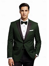 cheap Homecoming Suits-Men&#039;s Wedding Party Tuxedos Homecoming Grape Purple Dark Green Formal Solid Colored Standard Fit 2 Piece Single Breasted Two-buttons