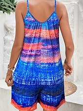 billiga casual jumpsuits-Dam Vanligt Sparkbyxor Ledigt Färgblock Ärmlös V-hals Ficka Gata Utekväll Normal Gul Rubinrött Marinblå Sommar