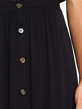 abordables Jupes unies-Femmes Jupe Basique Occasionnel Midi Taille Basse Jupes Uni Froncé Micro-Élastique Vacances Rue Noir Blanche Vert Menthe Vert Été Coton
