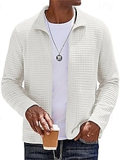 economico Giubbotti e cappotti da uomo-Per uomo Giacca Leggera Giacca a nido d&#039;ape Giacca Casual Vacanza Quotidiano Caldo Tasca Autunno &amp; Inverno Semplice Moda Classico Collo alla coreana Regolare Nero Bianco Vino Cachi Verde militare