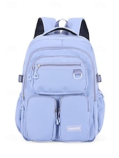 cheap Kids &amp; Teen Backpacks-Women&#039;s Waterproof Nylon Campus Backpack with Multi-Pocket Storage - Lightweight Large Capacity College Bag for Teens to School and Daily Commuting