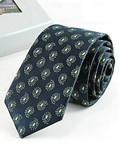economico Cravatte e papillon da uomo-Cravatta classica sottile da uomo in poliestere – larghezza 6 cm, cravatta formale leggera per ufficio, matrimoni o colloqui