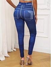 ieftine Imprimare 3D albastră-Pantaloni leggings pentru femei 3D Print Vacanță Modă Casual Lungime întreagă Talie înaltă Grafic Abstract Imprimare Respirabil Moale Elastic Vacanță Casual Zilnic Albastru Robin Egg Vară Primăvară