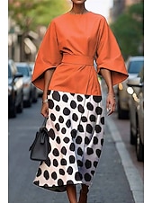 ieftine Tipăriți rochii florale-Pentru femei Rochie Lunga Rochie Maxi Rochie casual Rochie de vară Modă Modern Zilnic Dată Sfârșit de săptămână Fit regulat Geometric Lungime Manșon 3/4 Stil Nautic Plin de Culoare Negru Alb Galben