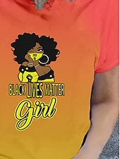 preiswerte Humor &amp; Zitate T-Shirt-Damen T Shirt Sommeroberteile Grafik Buchstabe Klassisch Lässig Kurzarm Rundhalsausschnitt Crop Tops Täglich Wochenende Druck Regenbogen Sommer Frühling Herbst