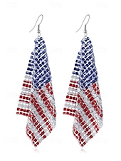 cheap Women&#039;s Earring-Women&#039;s Patriotic American Flag Earrings - Red, White and Blue Earrings, Multiple Looks for Women, Perfect for 4th of July and National Holidays, Stylish American Flag Jewelry Collection