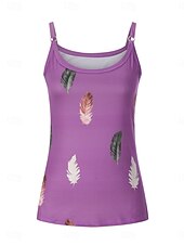 preiswerte Blumen Tanktop-Damen Camisole-Tanktop Feder Täglich Lässig Ärmellos Träger Normale Oberteile Täglich Rückenfrei Druck Weiß Rosa Rote Blau Purpur Sommer