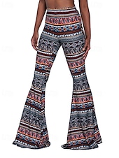 ieftine picior lat și talie înaltă-Pentru femei Pantaloni Casual Boho Lungime totală Natural Floare Imprimare Confortabil Exterior Comfortabil În aer liber Vacanță Magenta Galben Auriu Bleumarin Negru Vară Fit regulat