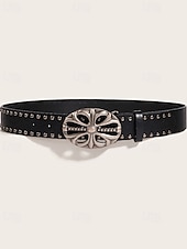 preiswerte Gürtel-Damen Gürtel PU Schwarz Braun Kaffee Taillengürtel Straße Date Blumen