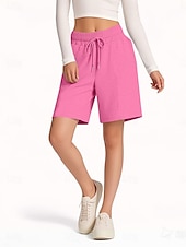 economico Pantaloncini-Shorts da Donna Chinos Vacanza Moda Streetwear Corti Alta Vita Semplice Con Tasche Elastica Comodi Morbidi Confortevoli Elasticizzati All&#039;aperto Street Rosa Blu Marino Marrone Grigio Estate Primavera
