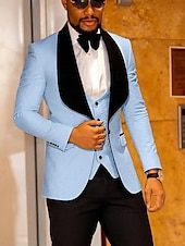 abordables Dîner de fête-Tuxedos de mariage pour hommes Homecoming blanc rose mode formelle couleur unie coupe standard 3 pièces simple boutonnage un bouton