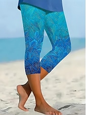 cheap Floral Print-Women&#039;s Leggings Capri Pants High Elasticity Vacation Vintage Fashion Full Length High Waist Floral Graphic Printing Thermal Warm Breathable Soft Stretchy Outdoor Daily