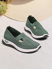 tanie Trampki damskie-Damskie Adidasy Komfortowe buty Na zewnątrz Codzienny Podróże Klin Okrągły palec u nogi Codzienny Wygoda Minimalizm Dzianina Mokasyny Ciemnoszary Czarny Ciemnofioletowy