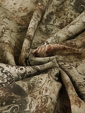 billiga Grafiska kjolar-Dam Kjol Volang kjol Mode Boho Maxi Mellanhög midja Kjolar Blommig Volang Mönster Microelastisk Semester Gata Brun Sommar Polyester