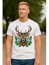 preiswerte T-Shirts-Oktoberfest Hirsch T-Shirt Bayerisch München Deutsch Grafik Für Herren Damen Erwachsene Oktoberfestbier Heißprägen Festival