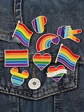 billiga Halsdukar för kvinnor-HBTQ+ regnbågsemaljpin - pridemärkeskollektion för jackor, ryggsäckar och hattar, unisex färgglada accessoarer, perfekt för prideparader, festivaler och HBTQ-evenemang
