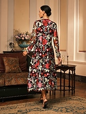 billiga Kappor och trenchcoats-Dam Kappa Andningsfunktion Spets Broderad Elegant Blommig Formell Bröllop Fest Lång Rund halsringning Lös passning Långärmad Ytterkläder Grå rosa Svart Vinröd Sommar Vår
