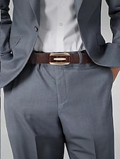 economico Cinture da uomo-Cintura da uomo in vera pelle con fibbia automatica e cricchetto - classico motivo coccodrillo, stile elegante, adatta per matrimoni, affari e occasioni formali