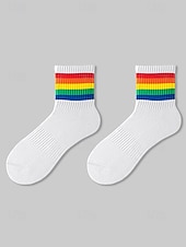 levne Pánské rukavice-Pánské duhové ponožky s motivem pride - barevný doplněk LGBT festivalu pro každodenní nošení, sport a akce pride