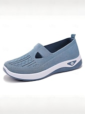 tanie Trampki damskie-Damskie Adidasy Komfortowe buty Na zewnątrz Codzienny Podróże Klin Okrągły palec u nogi Codzienny Wygoda Minimalizm Dzianina Mokasyny Ciemnoszary Czarny Ciemnofioletowy