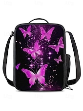 abordables Sacs à dos pour Enfants et Adolescents-Ensemble de 3 sacs à dos d&#039;école à imprimé papillon pour filles avec sac à lunch isotherme et trousse à crayons - léger et élégant pour l&#039;école primaire et le collège, les voyages ou les pique-niques