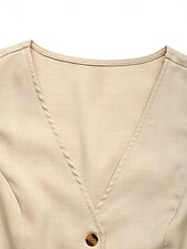 preiswerte Kurze Sets für Damen-Damen 2 Teile Fashion Streetwear Daily Weste Shorts Sets Ärmellos V-Ausschnitt Einfarbig Lässig Daily Khaki Sommer Reguläre Passform