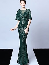 cheap CHAMPAGNE-A-Line Quinceanera Dresses Elegant Dress Formal Wedding Floor Length Short Sleeve V Neck Sequined with Tassel