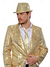 abordables Cravates et nœuds papillon pour hommes-Cravate de soirée à paillettes pour homme – cravate réglable en satin scintillant pour bal, danse, représentation sur scène, discothèque et événements costumés