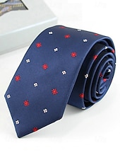economico Cravatte e papillon da uomo-Cravatta classica sottile da uomo in poliestere – larghezza 6 cm, cravatta formale leggera per ufficio, matrimoni o colloqui