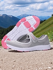 cheap Women's Sneakers-Women's Breathable Mesh Walking Shoes with Magic Tape Strap – Lightweight Athletic Flats, Great for Outdoor Fitness, Travel Hikes, Casual Errands &amp; Active Lifestyles