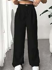 economico gamba larga e vita alta-Per donna Gamba larga Pantaloni Eleganti Pantaloni Elegante Lunghezza intera Naturale Semplice Tasca Comodo All&#039;aperto Confortevole All&#039;aperto Ferie Weekend Verde mela Vinaccia Verde translucido