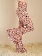 economico Fondi-Retrò Vintage Boho Anni '70 Pantaloni a zampa d'elefante leggings svasati Pantaloni a zampa Hippie Disco Vita alta Tribale Costume Per donna Halloween Carnevale Vacanza Festival Musicale Festival