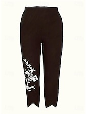 economico Pantaloni Grafici-Per donna Gamba larga Chinos Pantaloni Larghi Shorts da Spiaggia Vacanza Vintage Essenziale Lunghezza alla caviglia Vita Alta Floreale Grafico Stampa Calore Termico Morbido Traspirante Micro-elastico