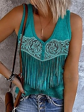 preiswerte Boho Tank Top-Damen Camisole-Tanktop Leopard Farbblock Stilvoll Lässig Ärmellos Ärmellos V Ausschnitt Crop Tops Täglich Druck Rosa Blau Sommer Frühling