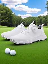 preiswerte Damen Golfschuhe-graue, wasserdichte Golfschuhe für Damen mit Drehverschluss – bequeme, rutschfeste Sportschuhe für das Training im Freien, Turniere oder Regentage