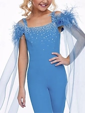 economico Abiti da damigella-Completo Due Pezzi con Strascico  Strascico da Spazzola Abito di Piume Abito da Damigella Abito Compleanno Ragazze Carino Abito di Prom in Chiffon con Piume  Pelliccia Taglia 3-16 Anni abito per