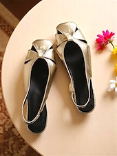 cheap Women&#039;s Flats-Women&#039;s Silver Open Toe Slingback Flats with Crisscross Design - Chic Daily Date Shoes for Modern Women