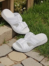 voordelige Slide Sandalen-Flyknit sportsandalen voor dames – lichtgewicht grijze mesh slippers, flexibele zool, perfect voor tuinieren en dagelijkse wandelingen