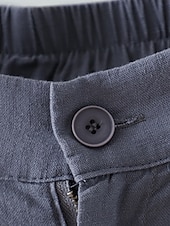economico Pantaloni in lino e cotone semplici-Shorts da Donna Colore Unito Chinos Base Casual Lunghezza Ginocchio Vita Alta Semplice Tasca Comfort Micro-elastico Quotidiano Grigio Beige Caffè Estate Vestibilità Normale