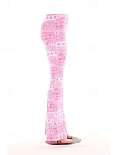 ieftine picior lat și talie înaltă-Pentru femei Pantaloni Casual Boho Lungime totală Natural Floare Imprimare Confortabil Exterior Comfortabil În aer liber Vacanță Magenta Galben Auriu Bleumarin Negru Vară Fit regulat