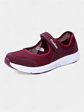 cheap Women's Sneakers-Women's Breathable Mesh Walking Shoes with Magic Tape Strap – Lightweight Athletic Flats, Great for Outdoor Fitness, Travel Hikes, Casual Errands &amp; Active Lifestyles