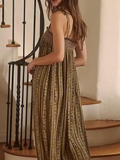 preiswerte Urlaubsoverall-Damen Normal Overall Streetwear Blumen Ärmellos U-Ausschnitt Druck Täglich Wochenende Normale Passform Schwarz Weiß Purpur Sommer